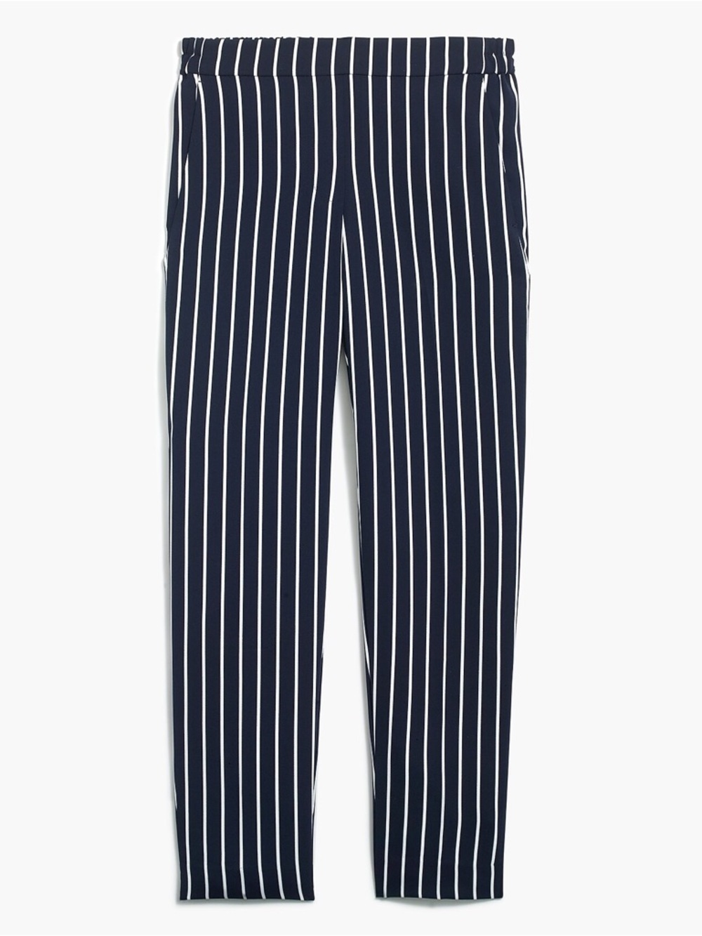 J Crew Striped Jamie Pant Elastic Waist Annie Stripe Navy Salt 2 NEW